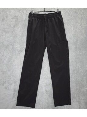 4 Flex XS Pull-On Scrub Pants Black Elastic Waist Straight Leg Functional Pocket